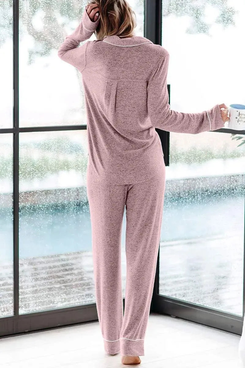 Women's Pajama Sets Long Sleeve Button Down Sleepwear Nightwear Soft Pjs Lounge Sets