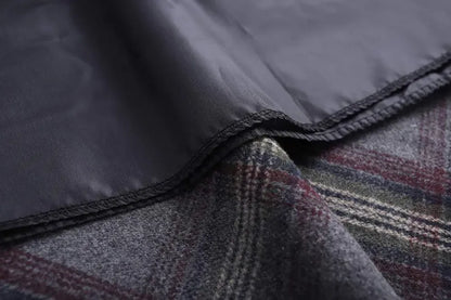 Women's Winter Elegant Warm Long Skirt Wool Maxi Skirts Elastic Waist A-Line High Waist Plaid Pleated Skirt S-3XL