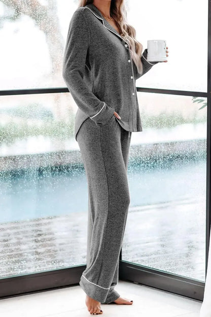 Women's Pajama Sets Long Sleeve Button Down Sleepwear Nightwear Soft Pjs Lounge Sets