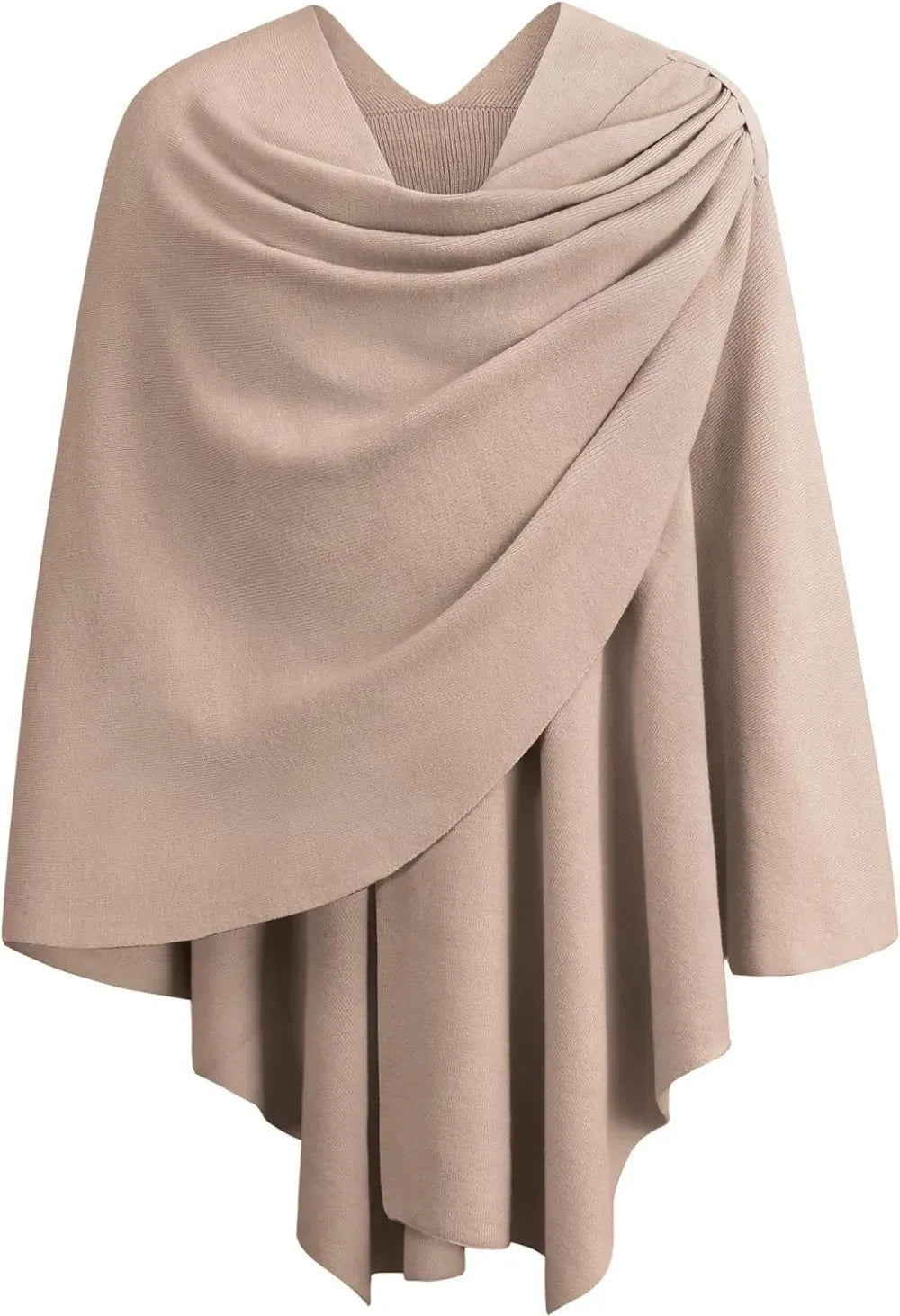 Womens Large Cross Front Poncho Sweater Wrap Topper Knitted Elegant Shawls Cape for Fall Winter