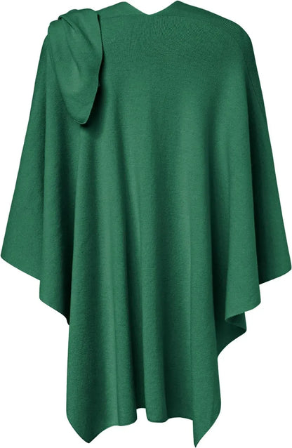 Womens Large Cross Front Poncho Sweater Wrap Topper Knitted Elegant Shawls Cape for Fall Winter