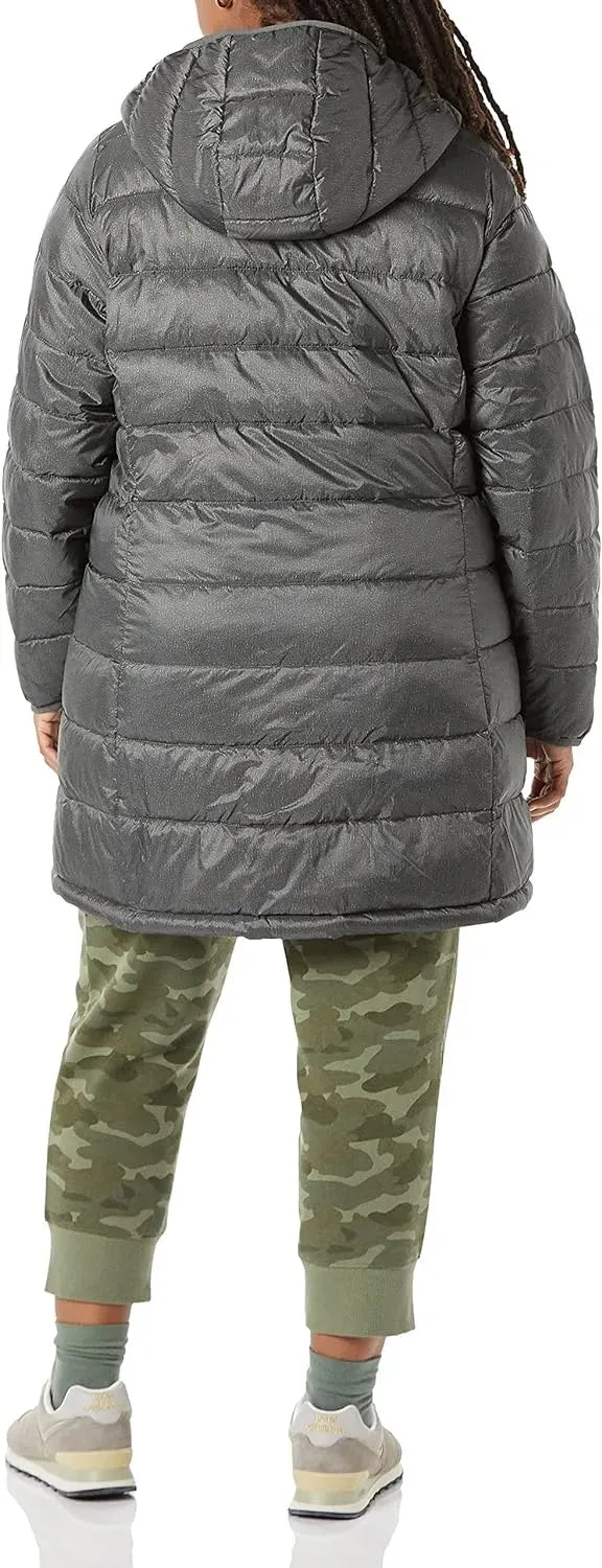 Women's Lightweight Water-Resistant Hooded Puffer Coat (Available in Plus Size)