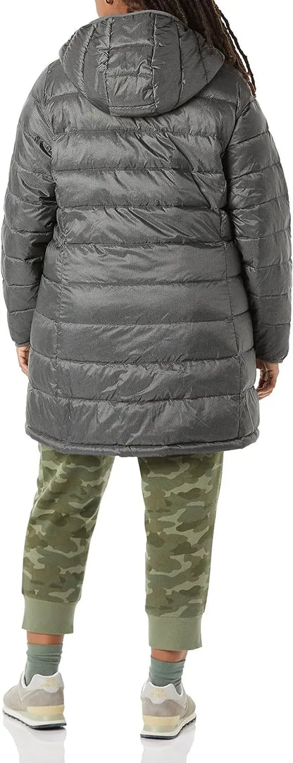 Women's Lightweight Water-Resistant Hooded Puffer Coat (Available in Plus Size)