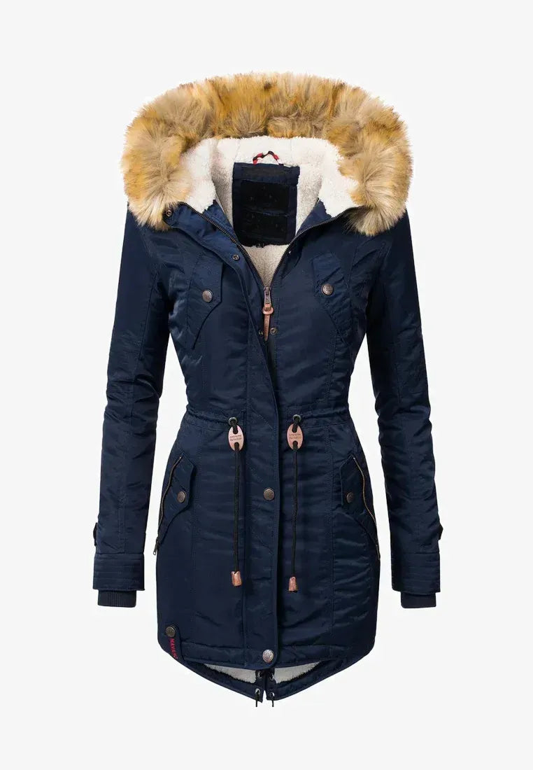 Women's padded parka coat black