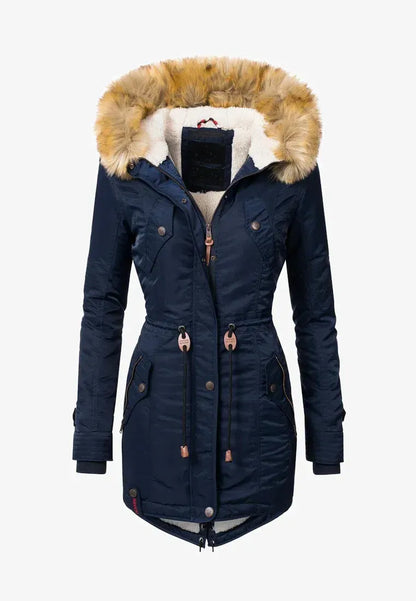 Women's padded parka coat black