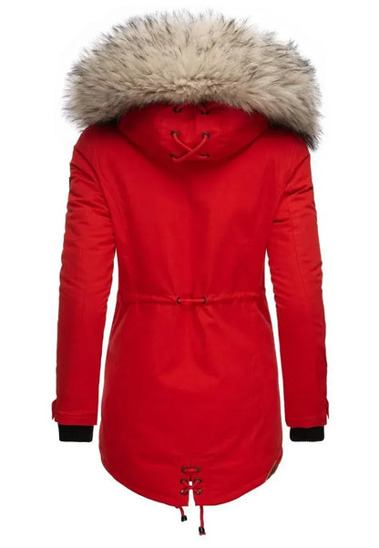 Warm winter ladies parka coat green