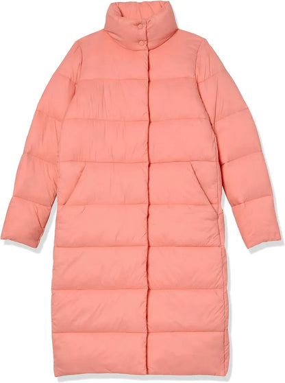 Women's Lightweight Water-Resistant Longer Length Cocoon Puffer Coat