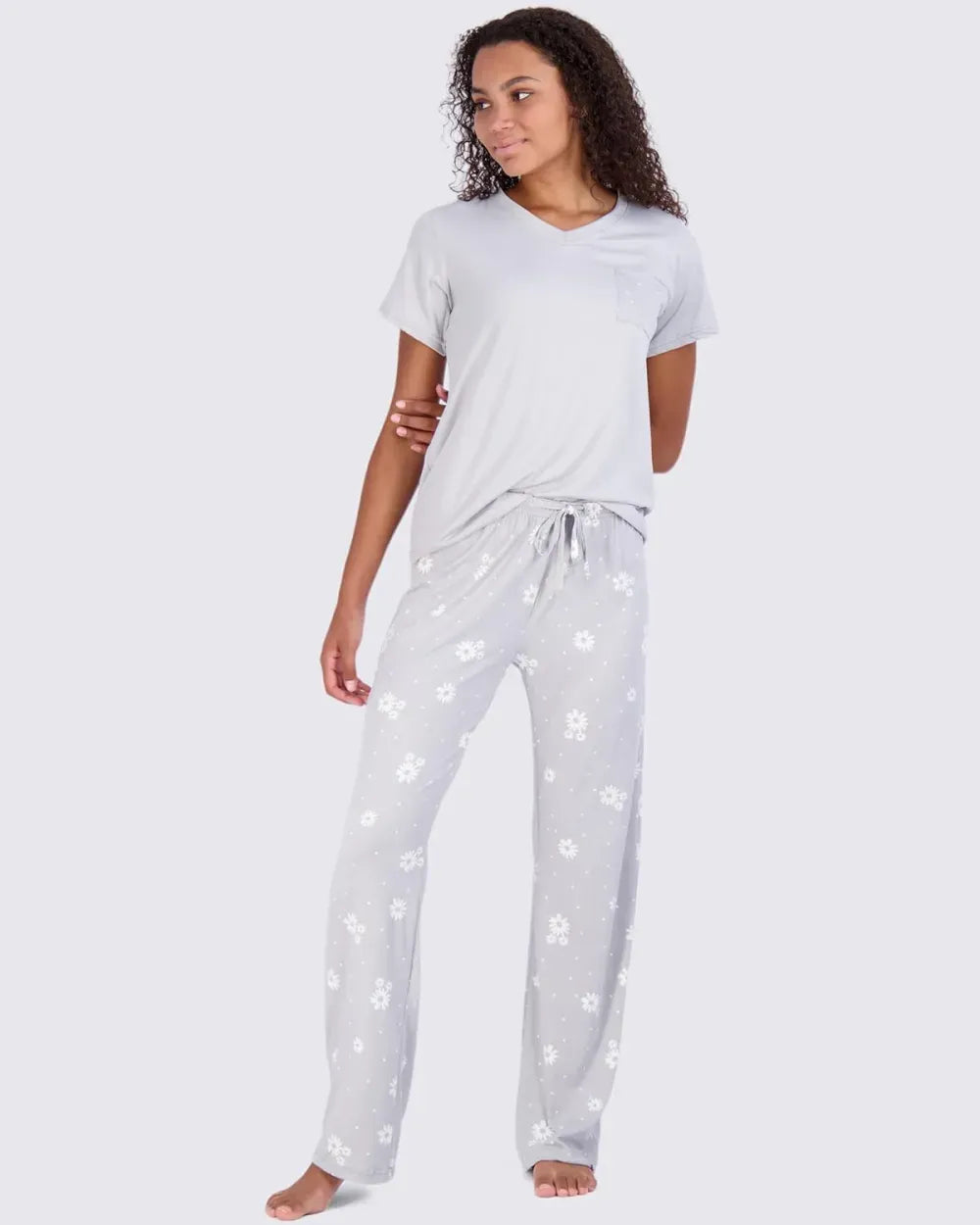 Real Essentials 2 Pack: Women’s Pajama Set Super-Soft Short & Long Sleeve Top With Pants (Available In Plus Size)