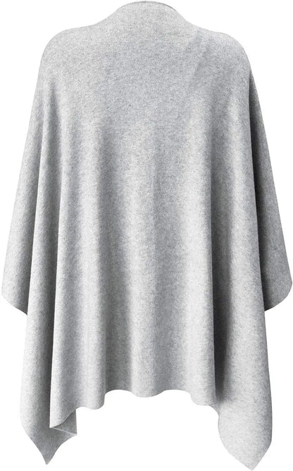 Womens Large Cross Front Poncho Sweater Wrap Topper Knitted Elegant Shawls Cape for Fall Winter