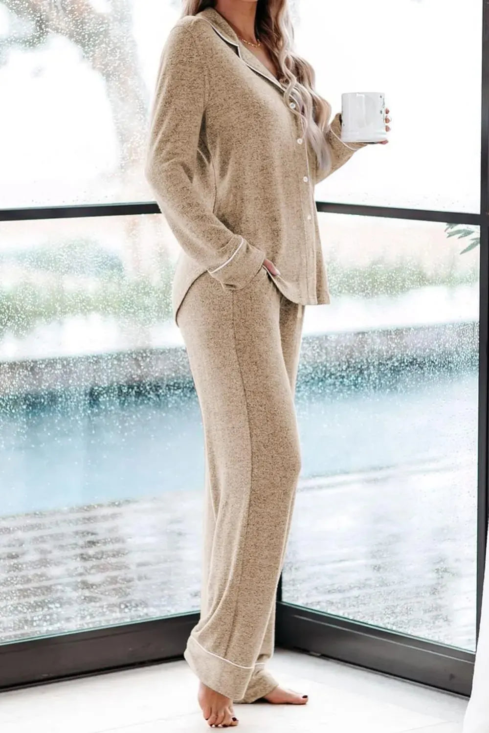 Women's Pajama Sets Long Sleeve Button Down Sleepwear Nightwear Soft Pjs Lounge Sets
