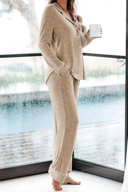 Women's Pajama Sets Long Sleeve Button Down Sleepwear Nightwear Soft Pjs Lounge Sets