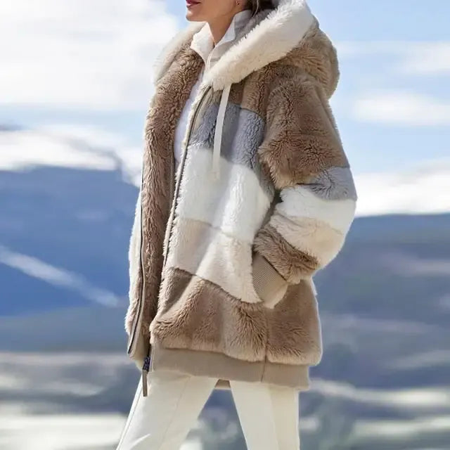 WINTER HOODED PATCHWORK JACKET