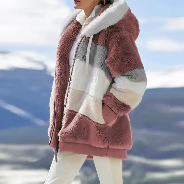 WINTER HOODED PATCHWORK JACKET