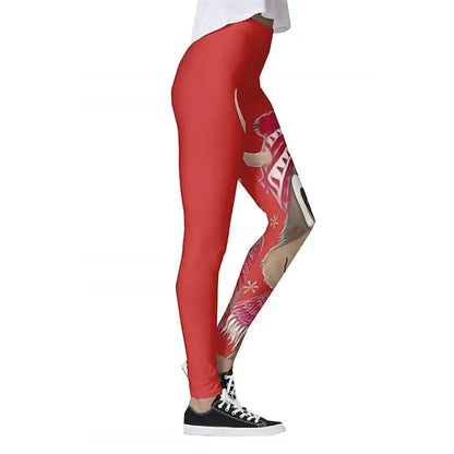 Santa Claus Leggings Jogger Pants Women's Christmas Christmas Christmas Eve Adults' Christmas New Year Eve Polyester Lycra Spandex Pants