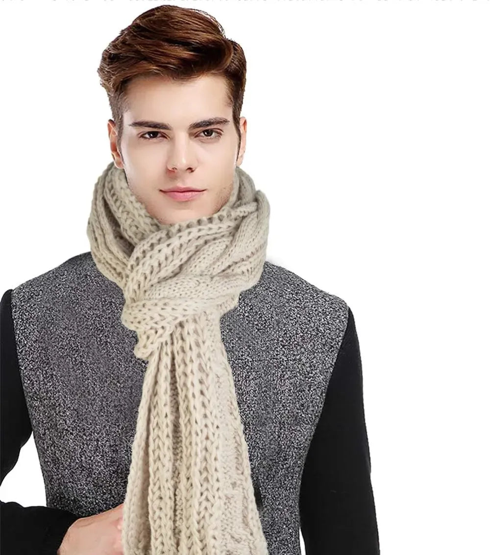Women And Mens Winter Thick Cable Knit Wrap Chunky Long Warm Scarf