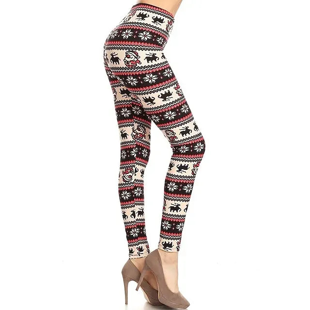 Santa Claus Leggings Jogger Pants Women's Christmas Christmas Christmas Eve Adults' Christmas New Year Eve Polyester Lycra Spandex Pants