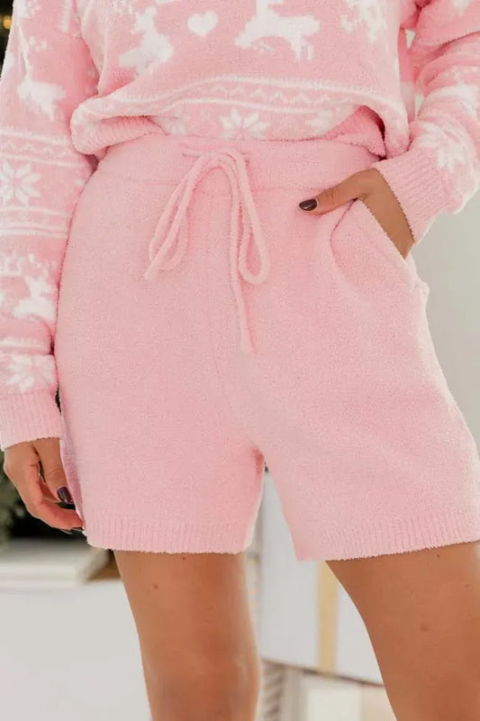 Movies and Chill Fuzzy Pink Lounge Shorts