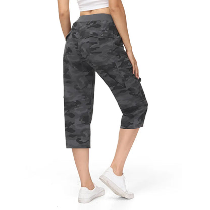 🌿🌿Womens Lightweight Capris Hiking Pants 6 Pockets Quick Dry Cargo Outdoor Trip Loose Shorts COMFY  MOMS OVER 30