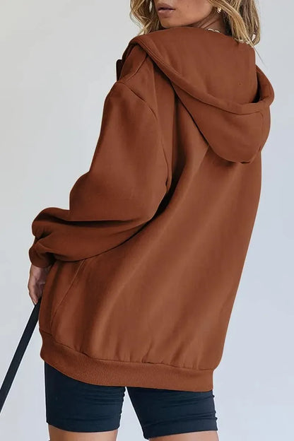 Women's Cute Hoodies Teen Girl Fall Jacket Oversized Sweatshirts Casual Drawstring Zip Up Y2K Hoodie with Pocket