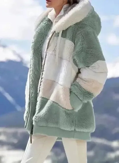 WINTER HOODED PATCHWORK JACKET