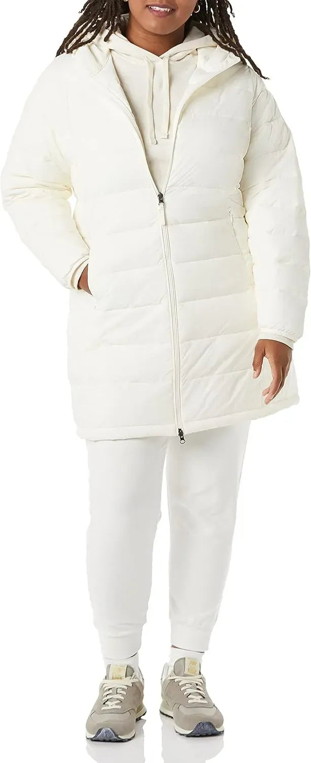 Women's Lightweight Water-Resistant Hooded Puffer Coat (Available in Plus Size)