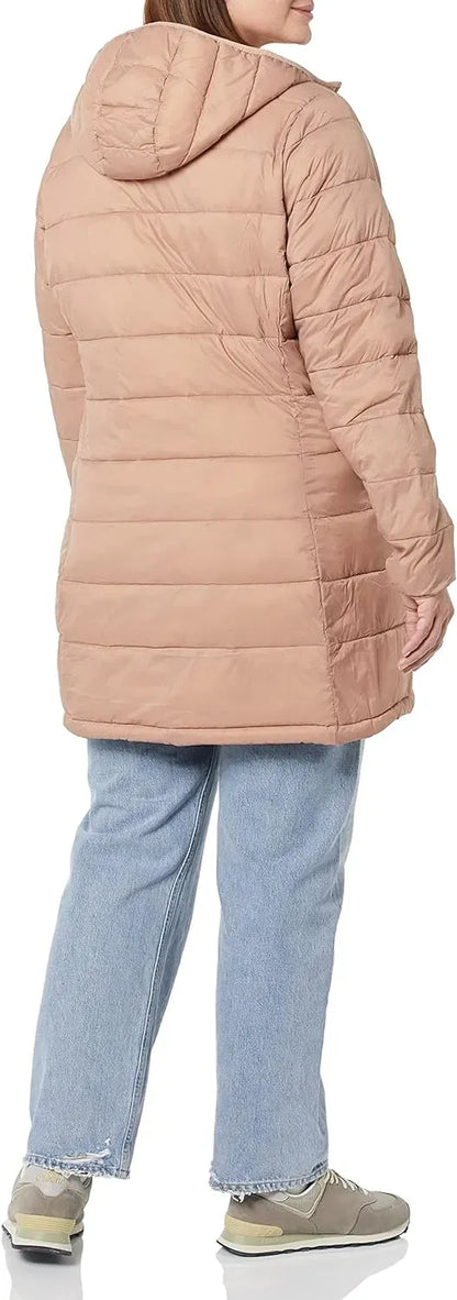 Women's Lightweight Water-Resistant Hooded Puffer Coat (Available in Plus Size)