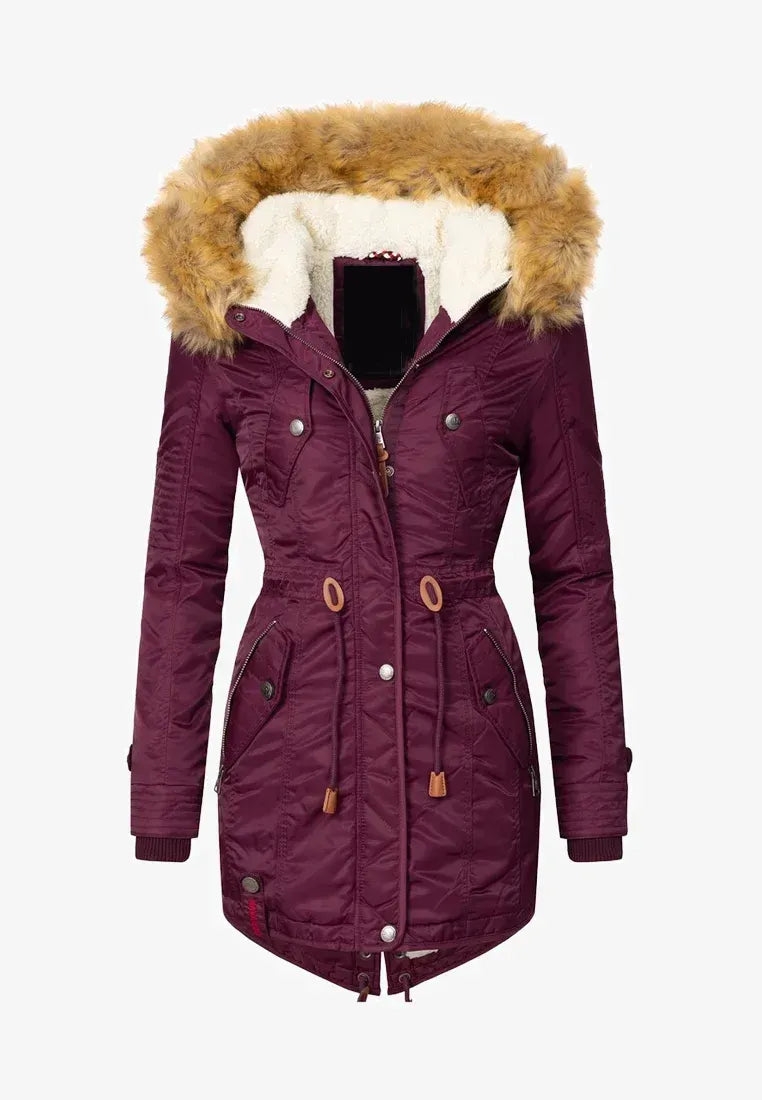 Women's padded parka coat black
