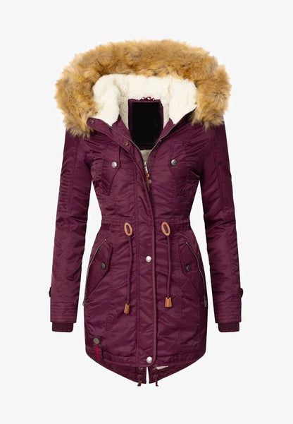 Women's padded parka coat black