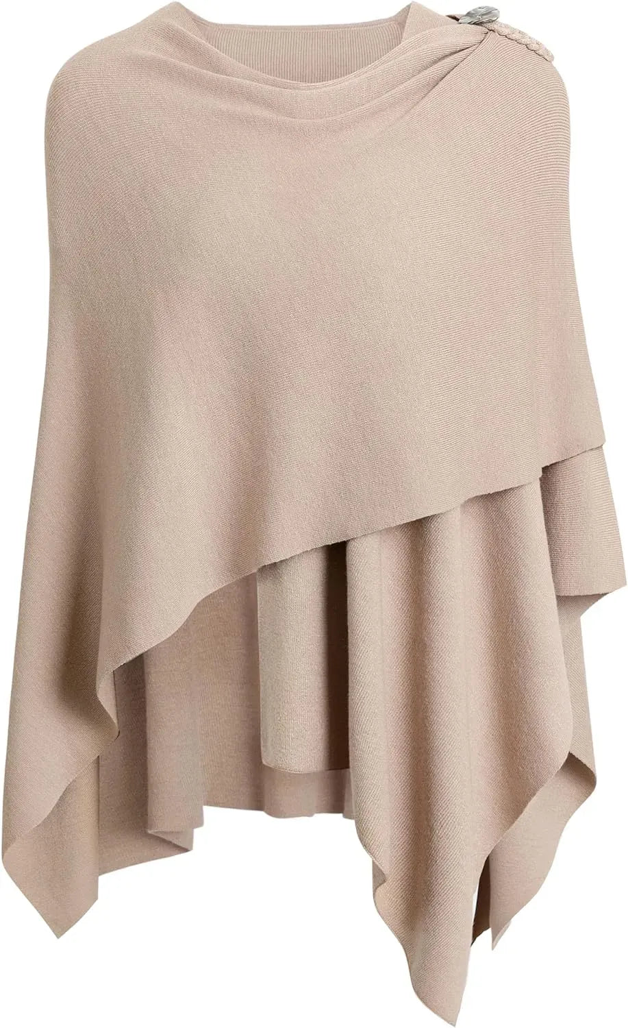 Womens Large Cross Front Poncho Sweater Wrap Topper Knitted Elegant Shawls Cape for Fall Winter