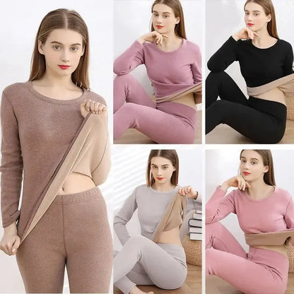 Winter Thermal Underwear Double Layer Warm Lingerie Suit