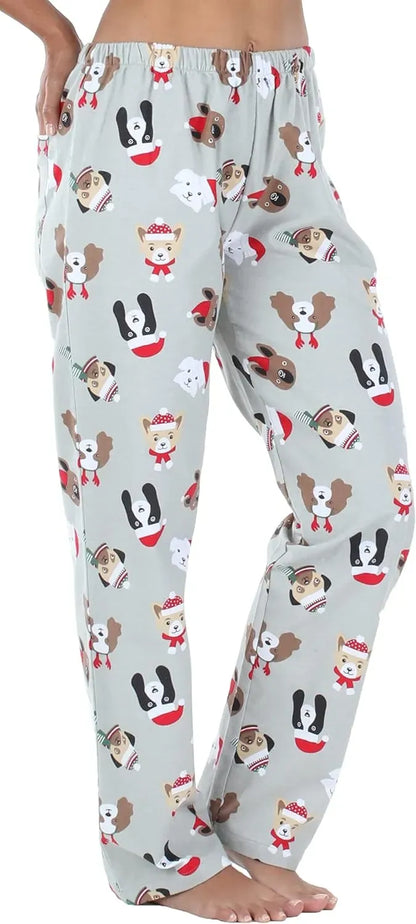 Women's Cotton Flannel Long Sleeve Button-Down Pajamas PJ Set