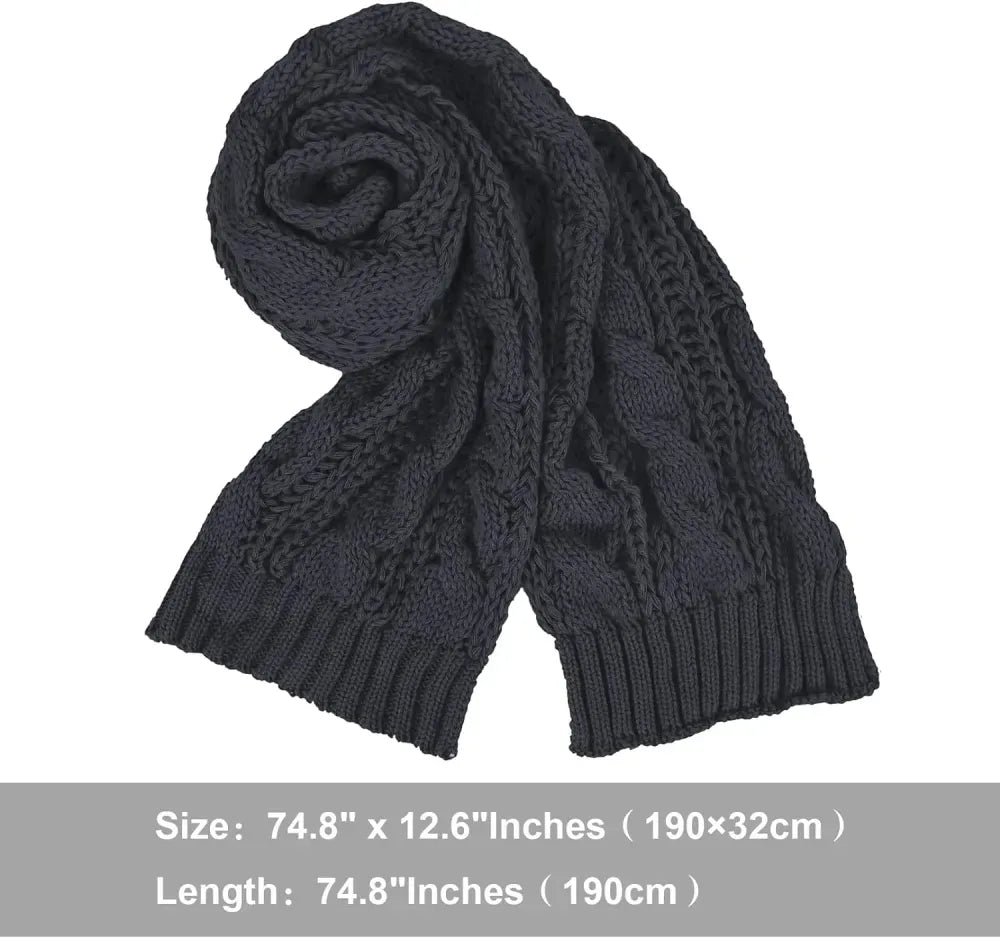 Women And Mens Winter Thick Cable Knit Wrap Chunky Long Warm Scarf