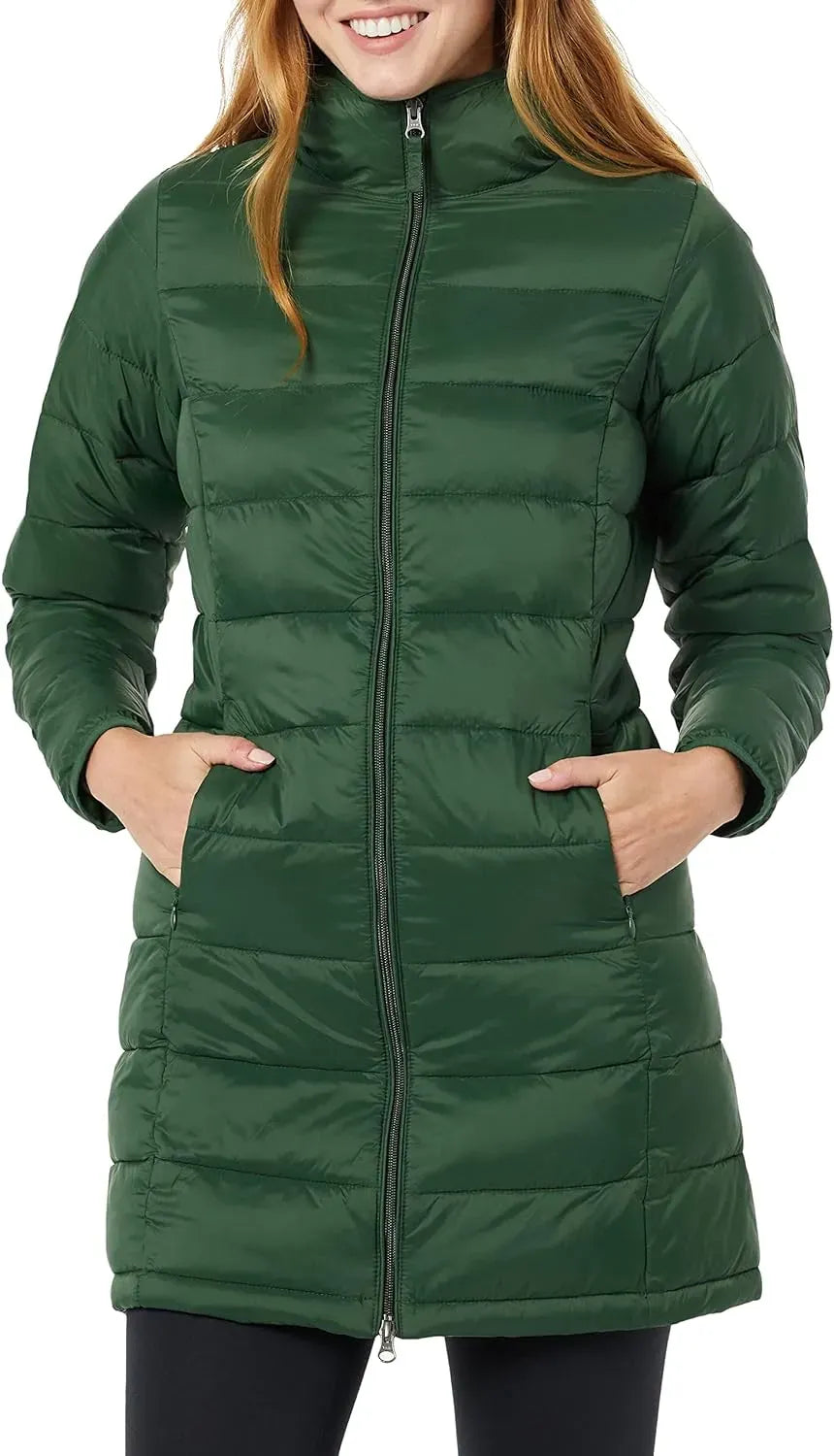 Women's Lightweight Water-Resistant Hooded Puffer Coat (Available in Plus Size)