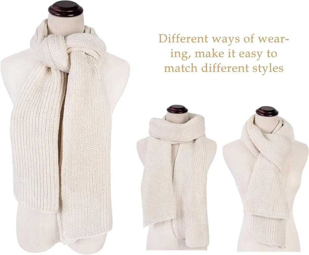 Women And Mens Winter Thick Cable Knit Wrap Chunky Long Warm Scarf
