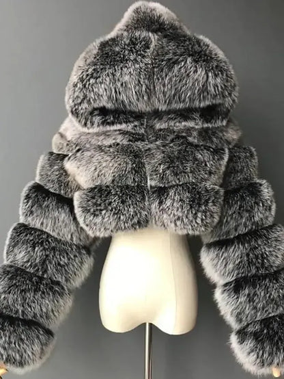 Women's faux fur coat teddy coat Sherpa coat chic modern elegant luxury fur