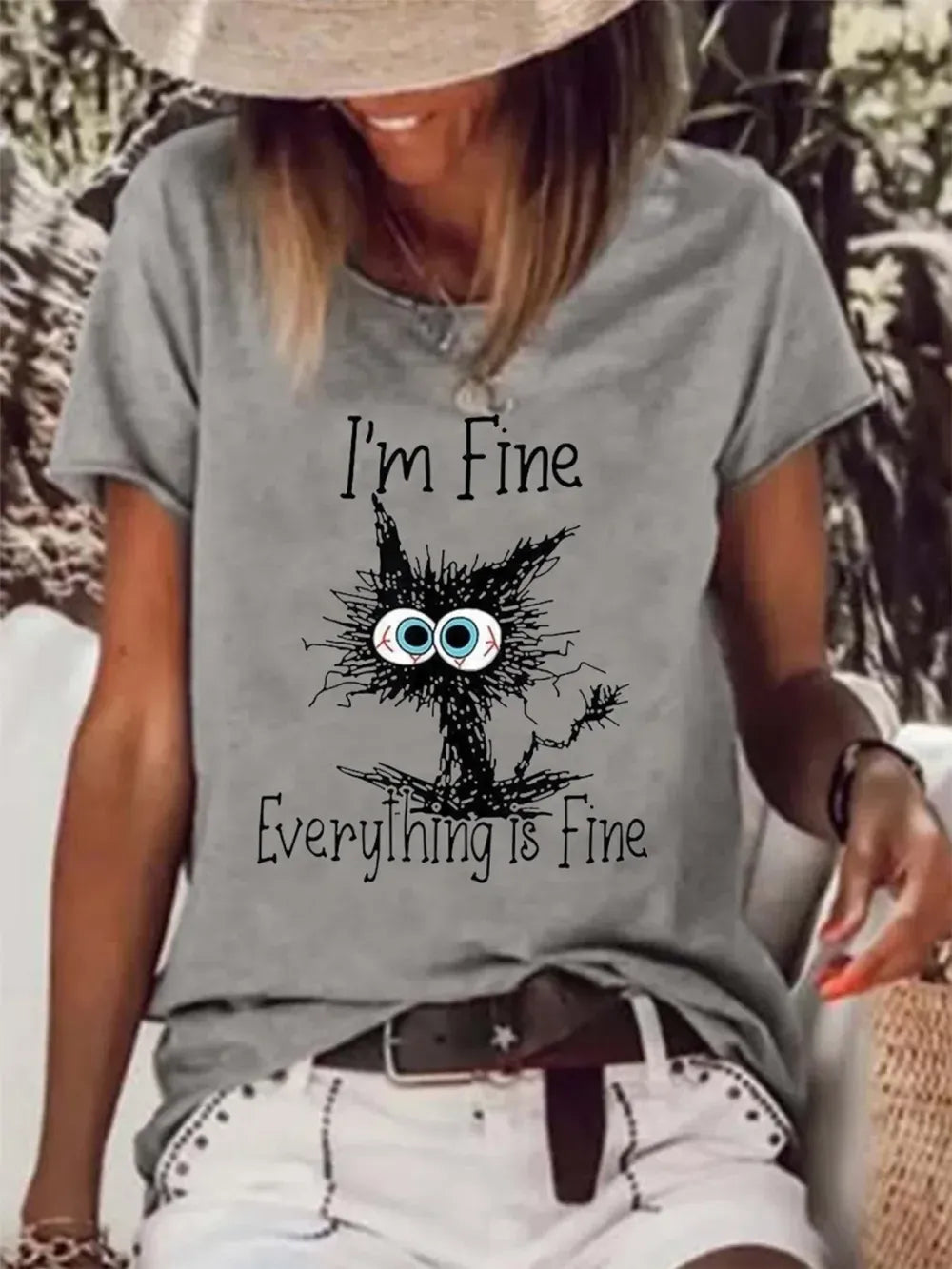 Loosen Crew Neck Cartoon Short Sleeve T-Shirt