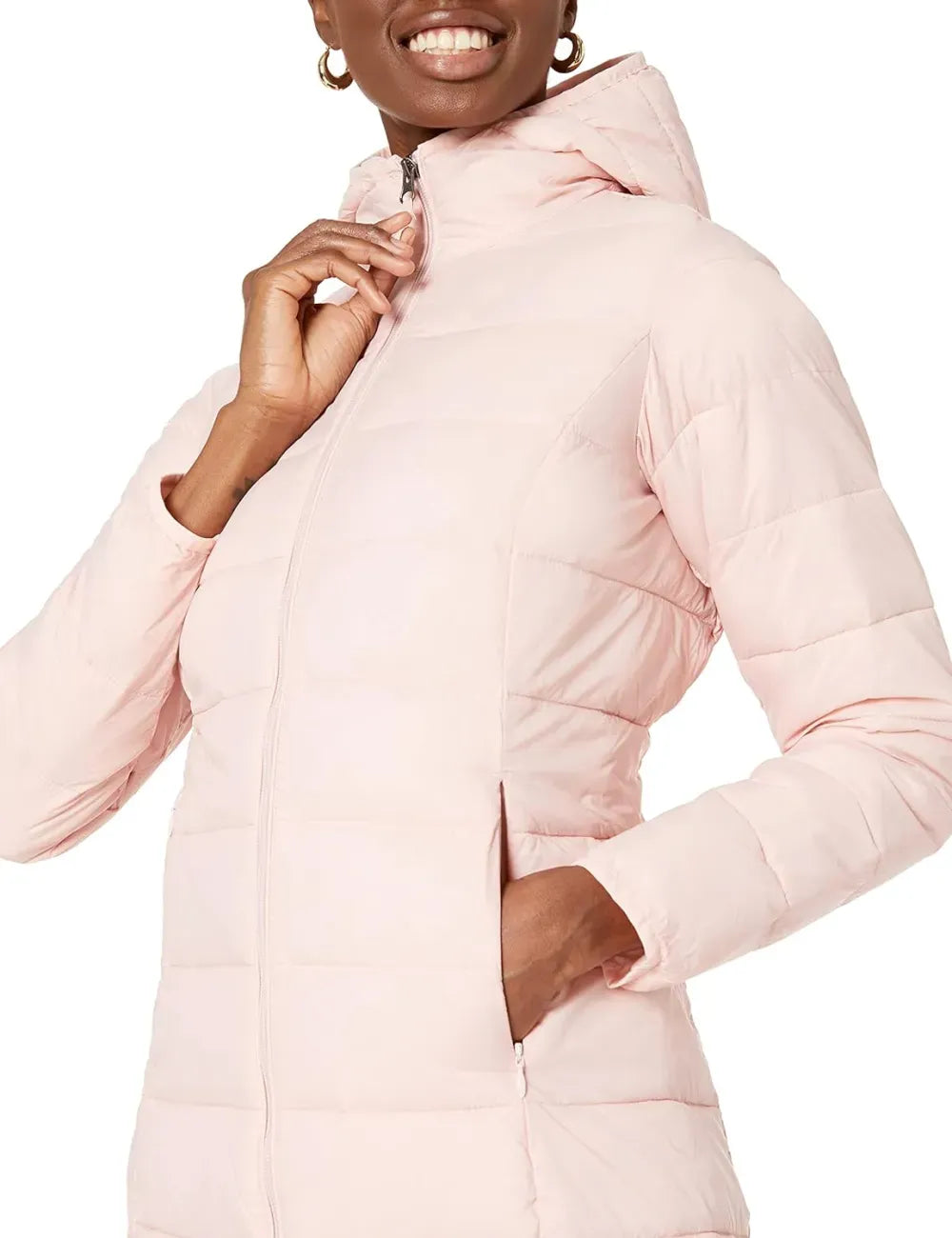 Women's Lightweight Water-Resistant Hooded Puffer Coat (Available in Plus Size)