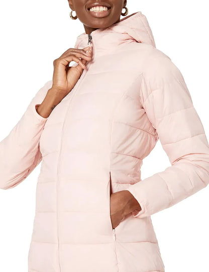 Women's Lightweight Water-Resistant Hooded Puffer Coat (Available in Plus Size)