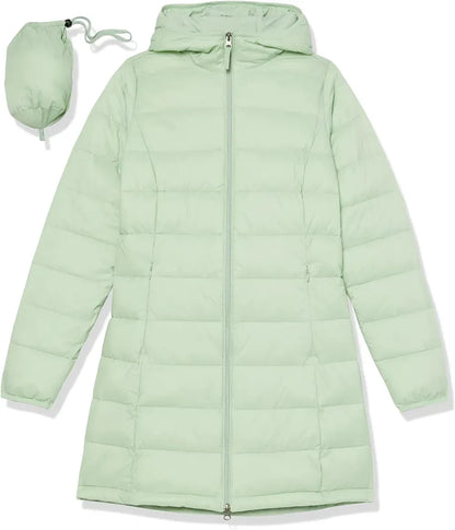 Women's Lightweight Water-Resistant Hooded Puffer Coat (Available in Plus Size)