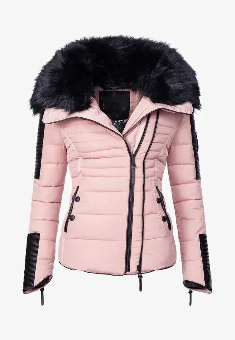 Women's short parka coat yellow