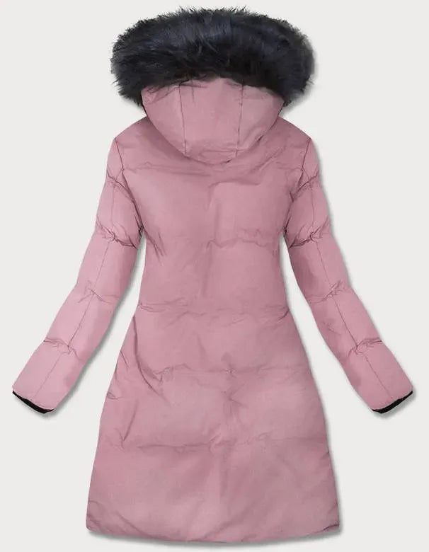 WATERPROOF WOMEN'S PARKA WITH CUT ON THE SIDES,Pink