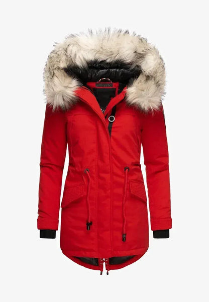 Warm winter ladies parka coat green