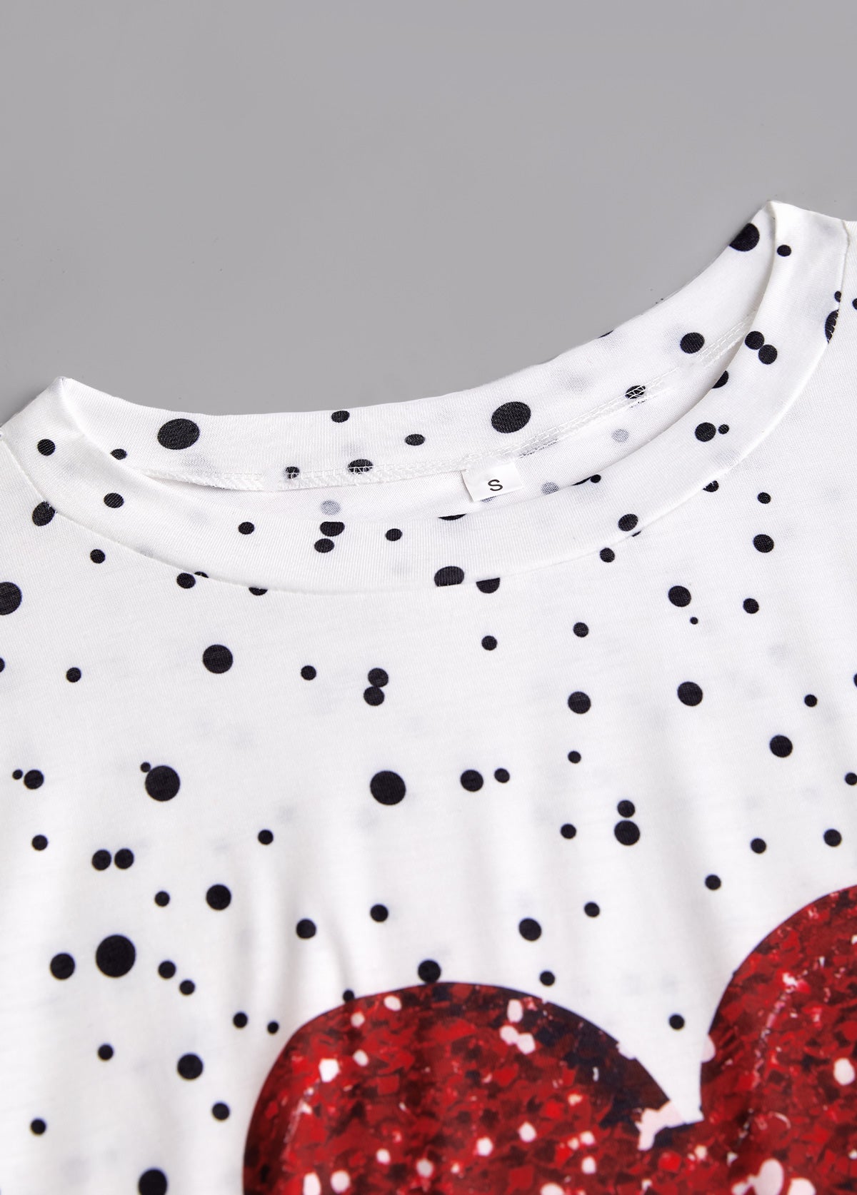 White Valentine's Day Print Long Sleeve T Shirt