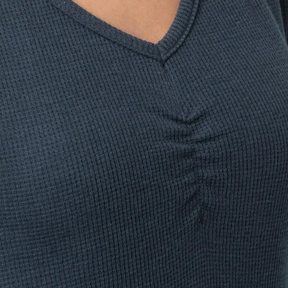 Fruit of the Loom Women's Waffle V-Neck Top and Flannel Pant Sleep Set