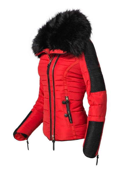 Women's short parka coat yellow