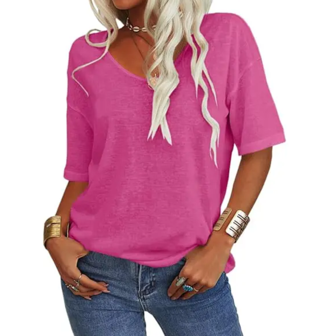 KATIE™ – Relaxed V-Neck Essential Tee