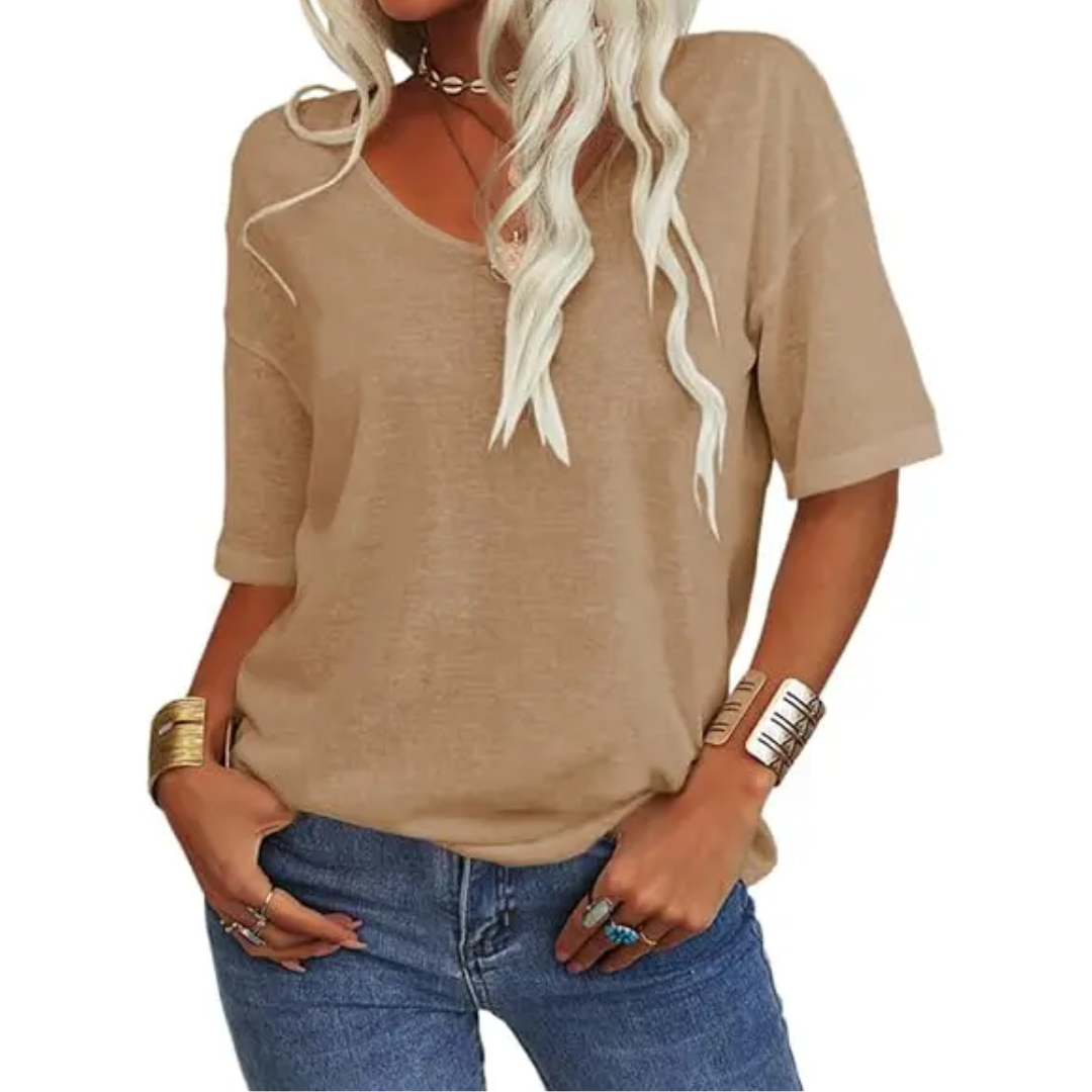 KATIE™ – Relaxed V-Neck Essential Tee