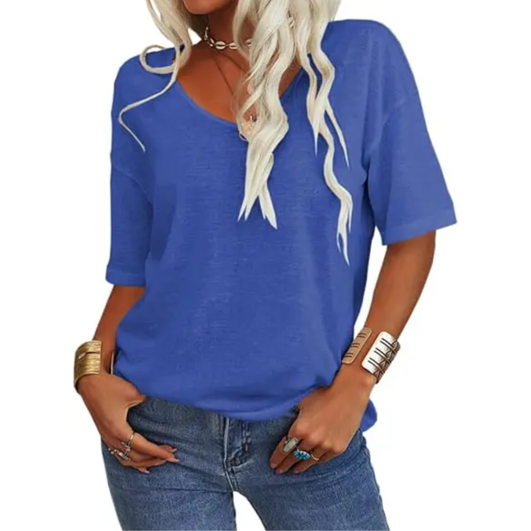 KATIE™ – Relaxed V-Neck Essential Tee
