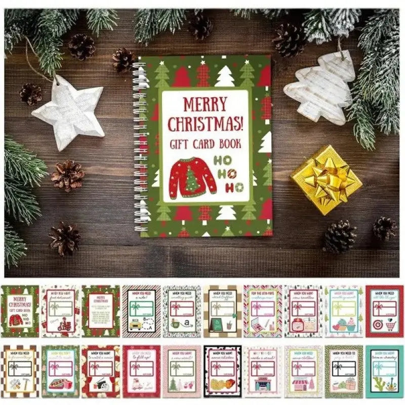 🎁🎅🏼MERRY CHRISTMAS! GIFT CARD BOOK📚 14 Themed Pages, Hardcover & Durability Line