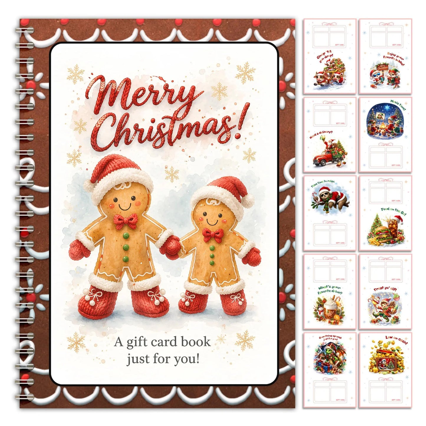 🎁🎅🏼MERRY CHRISTMAS! GIFT CARD BOOK📚 14 Themed Pages, Hardcover & Durability Line